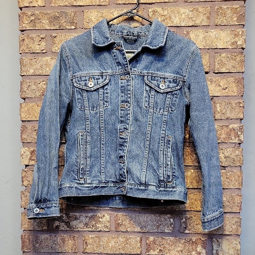 Eddie Bauer Classic Jean Denim Jacket 100% Cotton Size XS